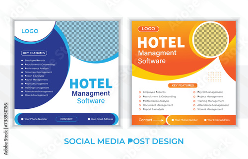 Modern social media post design template whit 2 design