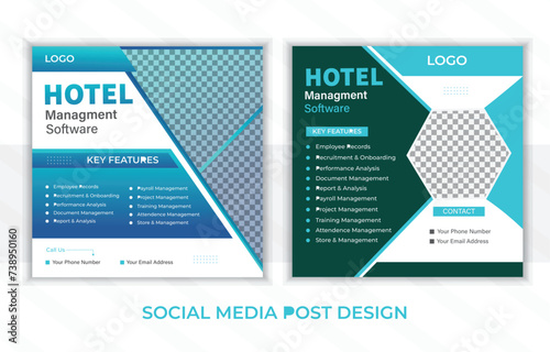 Modern  creative social media post design template with 2 color design