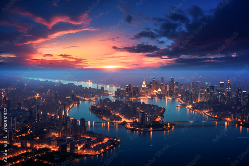 Obraz premium Panoramic view on planet Earth globe from space