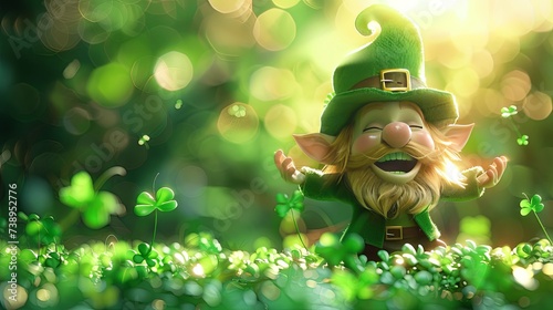 Dancing Leprechaun Cartoon for St. Patrick's Day Background