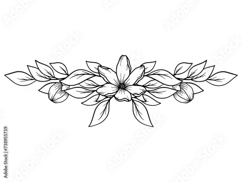 Fototapeta Naklejka Na Ścianę i Meble -  Bouquet Flower Line Art Illustration
