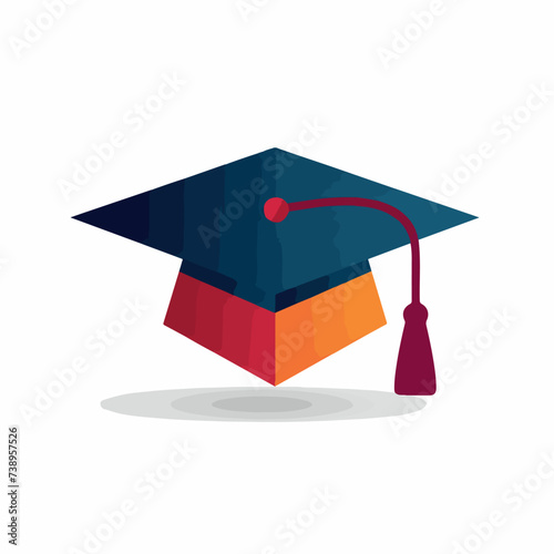 Graduation hat in cartoon, doodle style. Image for t-shirt, web, mobile apps and ui. Isolated 2d vector illustration in logo, icon, sketch style, Eps 10. AI Generative