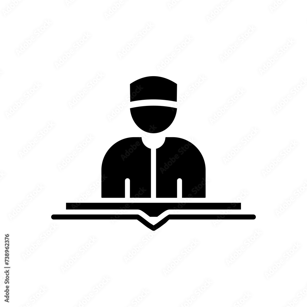 vector illustration of muslim reading icon. isolated editable white background. vector illustration of muslim reading icon. isolated editable white background.