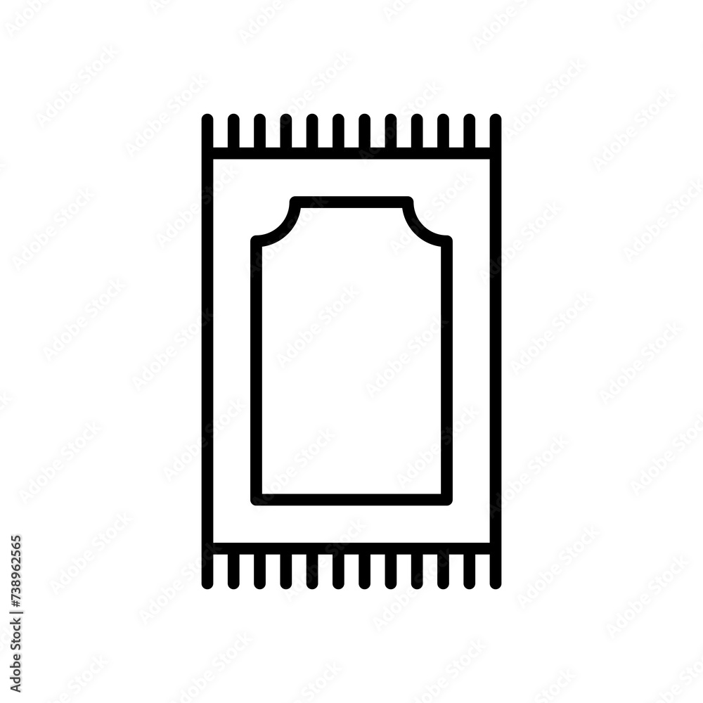 Prayer mat icon on white background. Islamic vector illustration.
Prayer mat icon on white background. Islamic vector illustration.