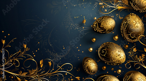 Golden Splendor: Stylized Golden Easter Eggs in an Elegant Card.