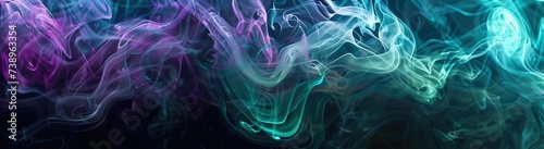 colorful waves or smoke on a black background. The waves are created with a combination of blue, purple, yellow, and orange hues.