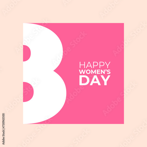 Women's day banner. 8 march holiday background. Editable post template set for banner sale, presentation, invitation, stories, streaming. Background for sale. Happy Women's voucher template
