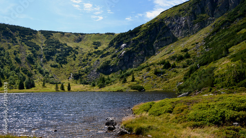 The Small Pond, natural lake of glacial origin in the Krkonose mountains in western Poland, situated in the Polish Karkonosze National Park on the southern slope of Smogornia mountain. 