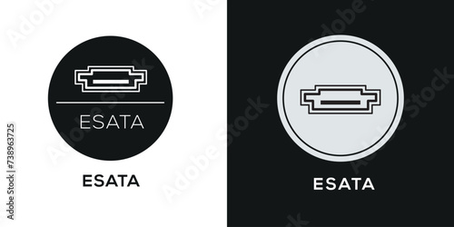 Esata port Icon, Vector sign.