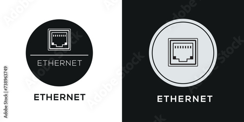 Ethernet port Icon, Vector sign.