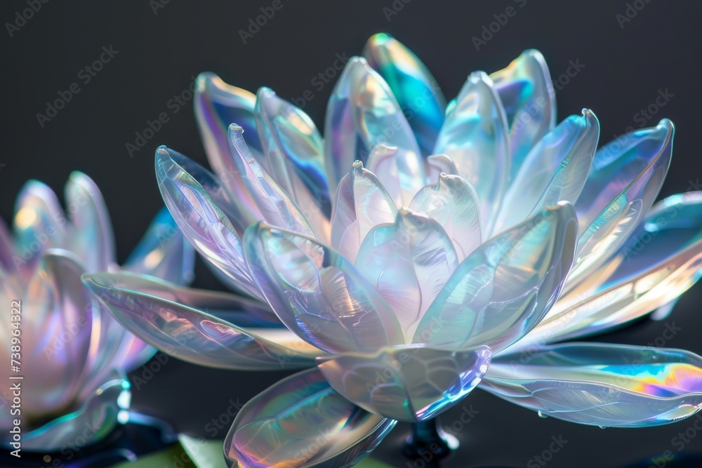 Fototapeta premium Translucent Waterlily made of Nacre.