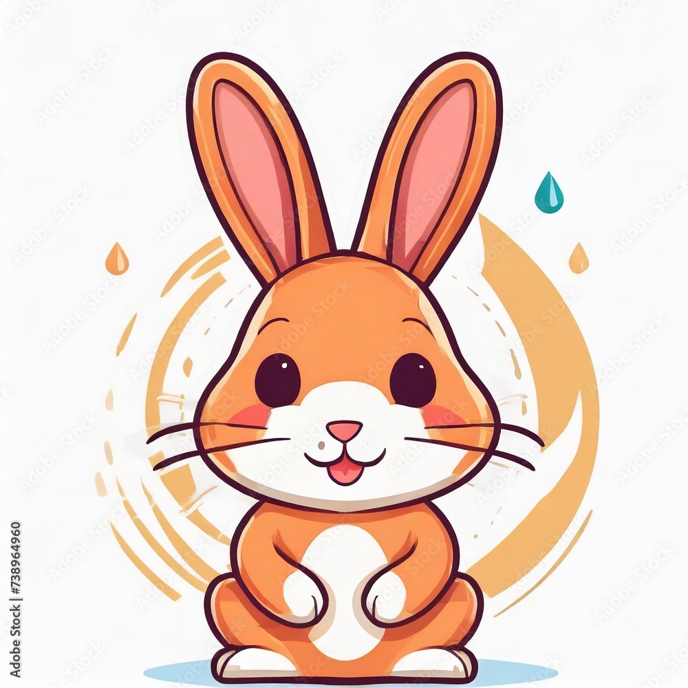 Rabbit logo, 2d flat illustration, drawing cartoon for design. Rabbit logo, 2d flat illustration, drawing cartoon for design.