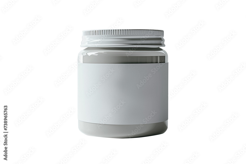 White glass cosmetic jar mockup White glass cosmetic jar mockup