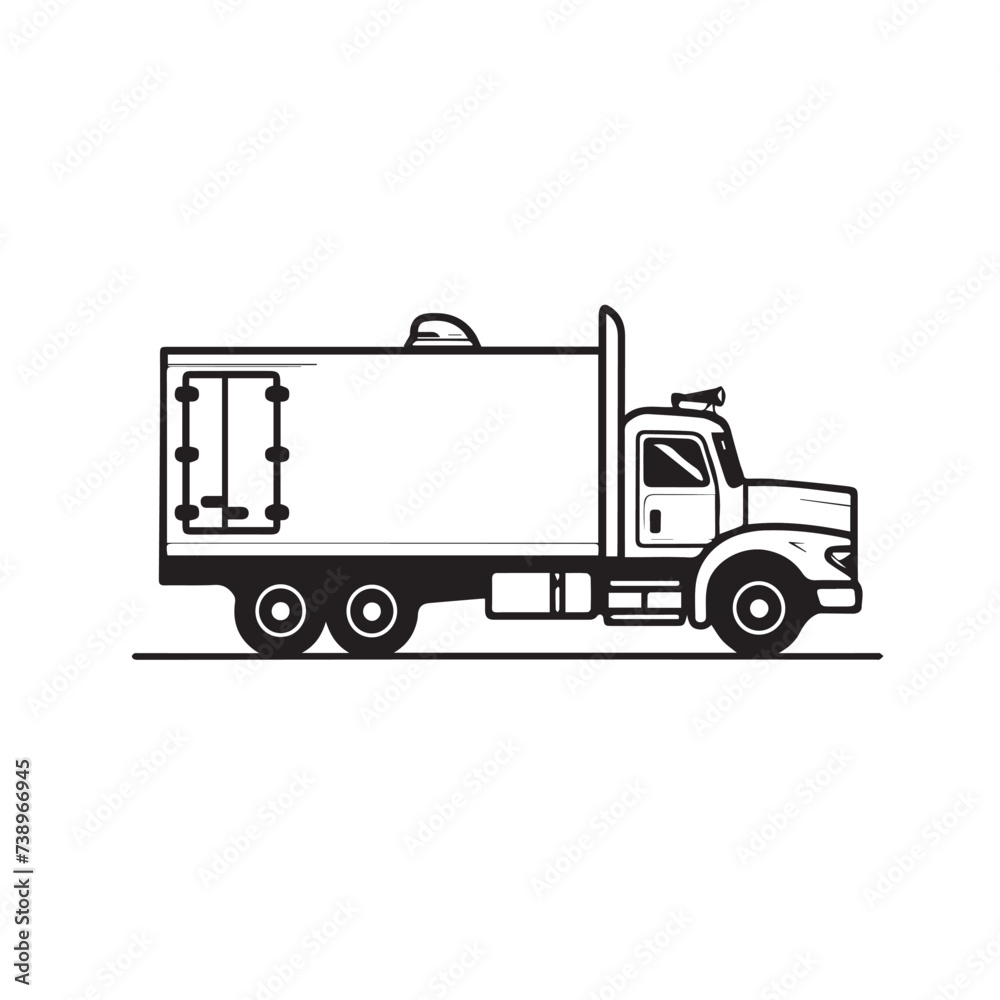 Refrigerated truck in cartoon, doodle style . Image for t-shirt, web, mobile apps and ui. Isolated 2d vector illustration in logo, icon, sketch style, Eps 10, black and white. AI Generative Refrigerated truck in cartoon, doodle style . Image for t-shirt, web, mobile apps and ui. Isolated 2d vector illustration in logo, icon, sketch style, Eps 10, black and white. AI Generative