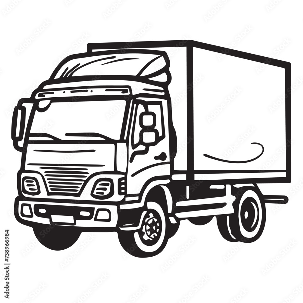 Refrigerated truck in cartoon, doodle style . Image for t-shirt, web, mobile apps and ui. Isolated 2d vector illustration in logo, icon, sketch style, Eps 10, black and white. AI Generative Refrigerated truck in cartoon, doodle style . Image for t-shirt, web, mobile apps and ui. Isolated 2d vector illustration in logo, icon, sketch style, Eps 10, black and white. AI Generative
