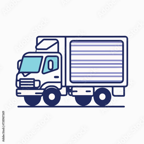 Refrigerated truck in cartoon, doodle style. Image for t-shirt, web, mobile apps and ui. Isolated 2d vector illustration in logo, icon, sketch style, Eps 10. AI Generative