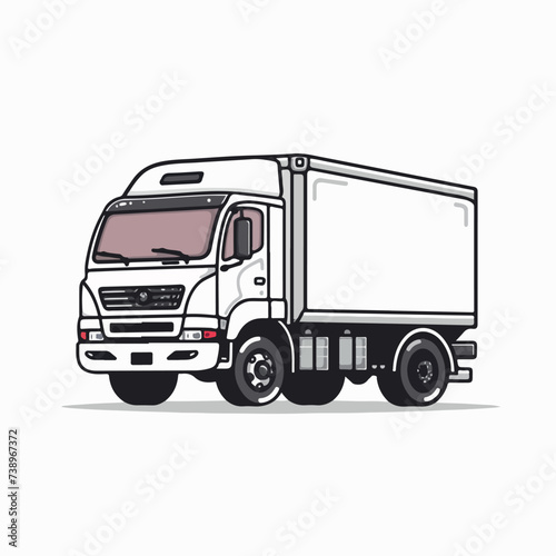 Refrigerated truck in cartoon, doodle style. Image for t-shirt, web, mobile apps and ui. Isolated 2d vector illustration in logo, icon, sketch style, Eps 10. AI Generative