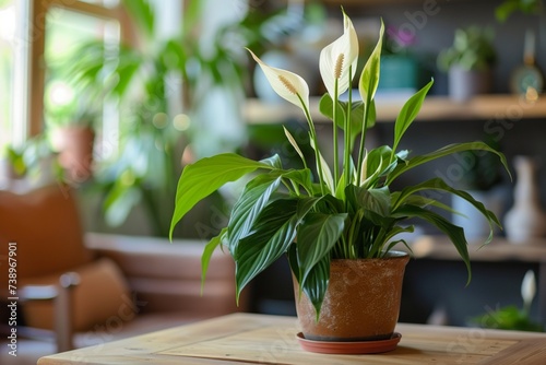 Spring Houseplant Care, Waking Up Indoor Plants for Spring. Female hands spray and washes the leaves of Dracaena fragrans house plants at home. Garden room, Biophilia trend, Living with Nature