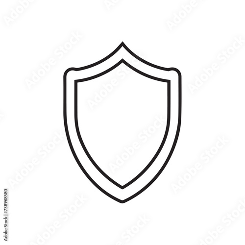 Shield in cartoon, doodle style . Image for t-shirt, web, mobile apps and ui. Isolated 2d vector illustration in logo, icon, sketch style, Eps 10, black and white. AI Generative