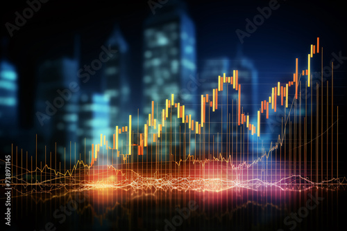 Analyzing Trends: Navigating Stock Charts and Financial Markets as a Trader. Generative AI © Nikkikii