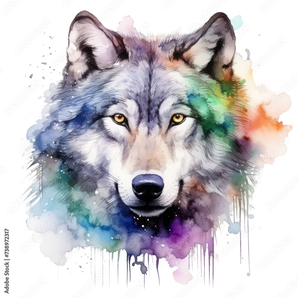 Wolf Kopf Portrait Aquarell Kunst Farbspritzer Wildtier Illustration Raubtier Natur Kraftvoll Wanddeko Wohnzimmer Einrichtung Stilvoll Geschenk Tierliebhaber Wolf Kopf Portrait Aquarell Kunst Farbspritzer Wildtier Illustration Raubtier Natur Kraftvoll Wanddeko Wohnzimmer Einrichtung Stilvoll Geschenk Tierliebhaber