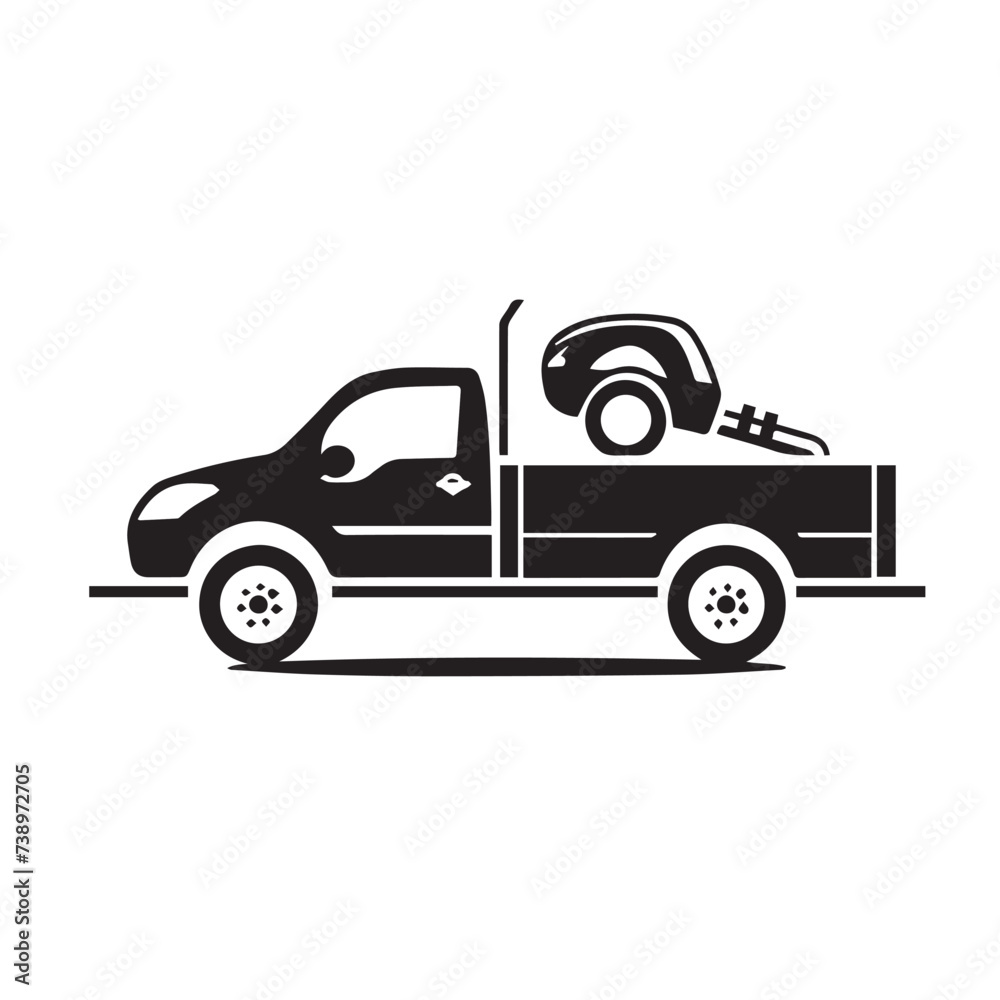 Car carrier in cartoon, doodle style. Image for t-shirt, web, mobile apps and ui. Isolated 2d vector illustration in logo, icon, sketch style, Eps 10. AI Generative