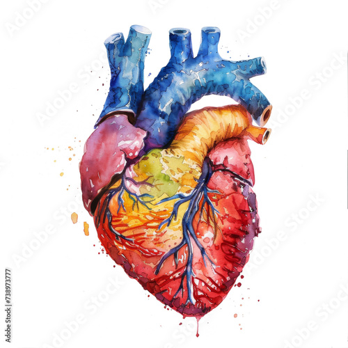 Watercolor Human Heart Artwork