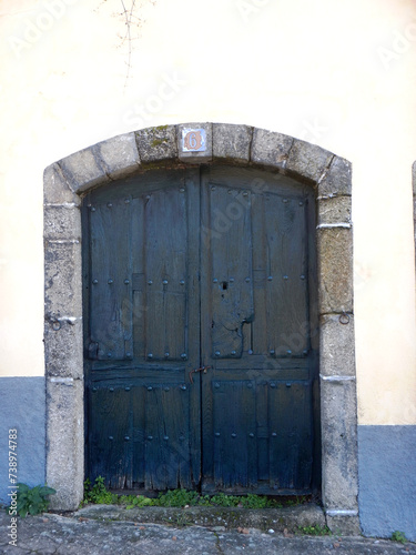 the old blue wooden door