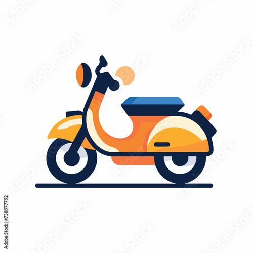 Scooter in cartoon  doodle style. Image for t-shirt  web  mobile apps and ui. Isolated 2d vector illustration in logo  icon  sketch style  Eps 10. AI Generative