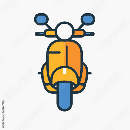 Scooter in cartoon, doodle style. Image for t-shirt, web, mobile apps and ui. Isolated 2d vector illustration in logo, icon, sketch style, Eps 10. AI Generative