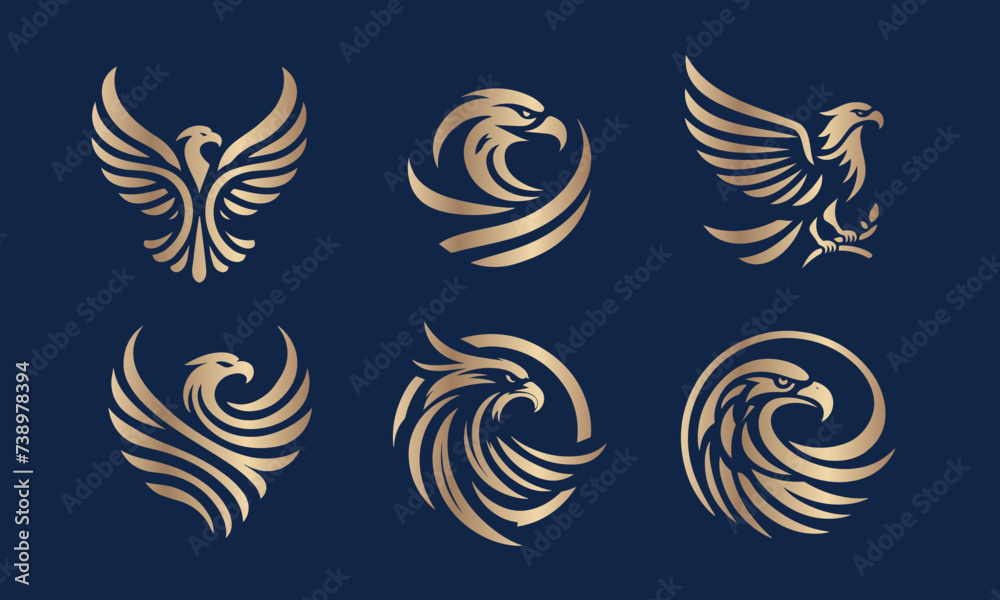 Minimalist Elegant Eagle Logo Collection Minimalist Elegant Eagle Logo Collection