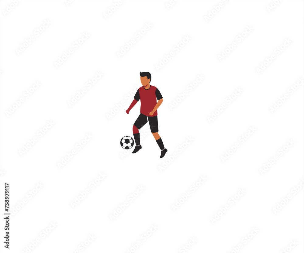 football player flat design illustration