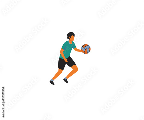 volleyball player flat design