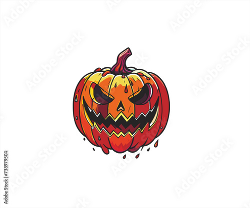 red pumpkin cartoon illustration