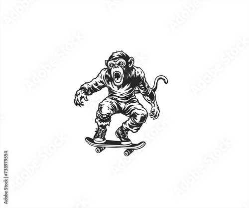 handrawn monkey angry logo illustration