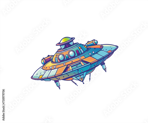 ufo cartoon mascot illustration