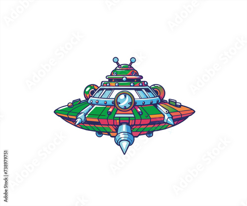ufo cartoon mascot illustration