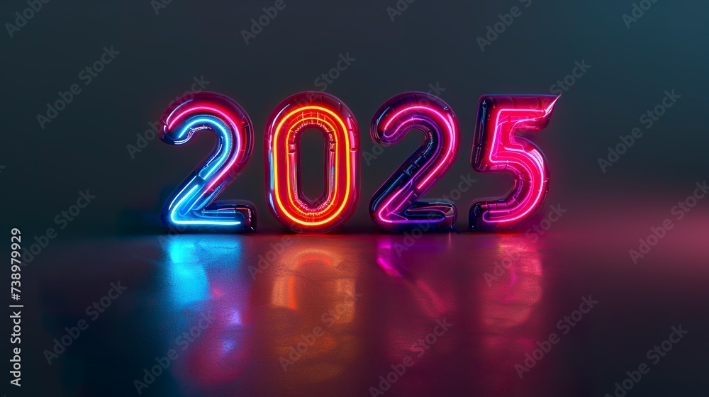 Happy new year 2025 abstract background in neon lights technology template. Happy 2025 in an atmosphere of celebration and renewal full of luminous possibilities. Happy new year 2025 abstract background in neon lights technology template. Happy 2025 in an atmosphere of celebration and renewal full of luminous possibilities.