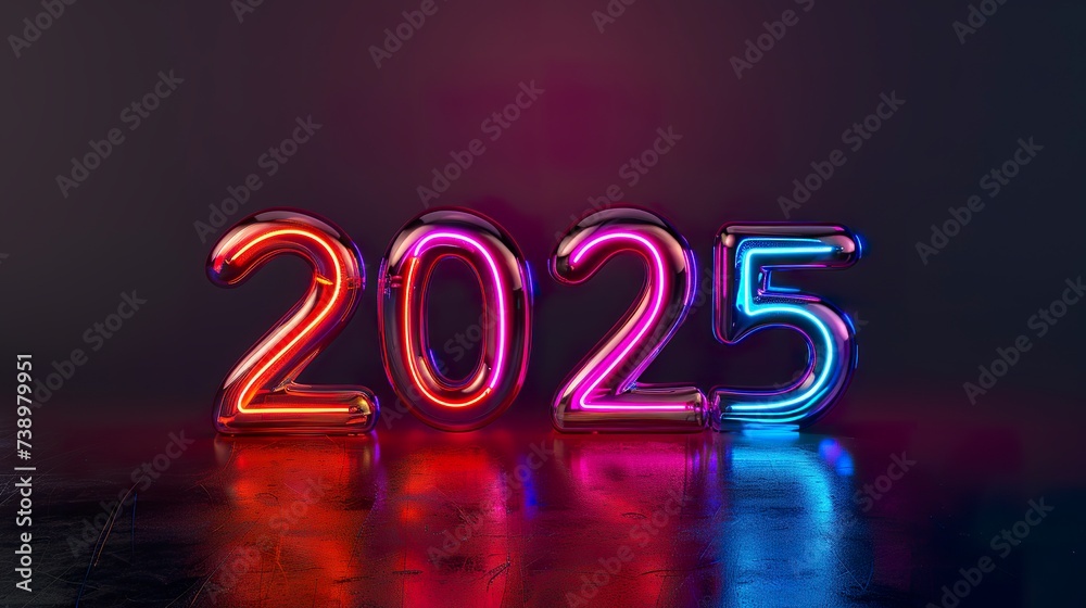 Happy new year 2025 abstract background in neon lights technology template. Happy 2025 in an atmosphere of celebration and renewal full of luminous possibilities. Happy new year 2025 abstract background in neon lights technology template. Happy 2025 in an atmosphere of celebration and renewal full of luminous possibilities.