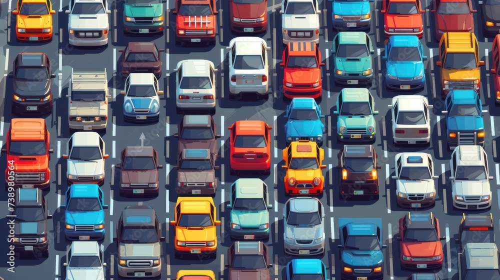 Vector Pattern for traffic congestion and vehicles