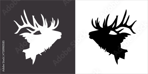 Illustration vector graphics of head deer icon