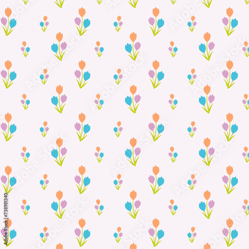 Printable vector seamless floral pattern, cute pattern with small flowers for gift paper, dress, scarf, tablecloth, bookmarks, scrapbook	