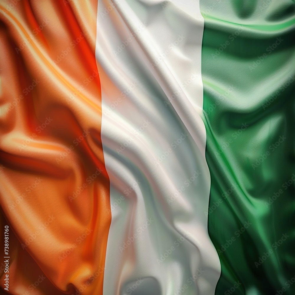 illustration of realistic irish flag background ai generated
