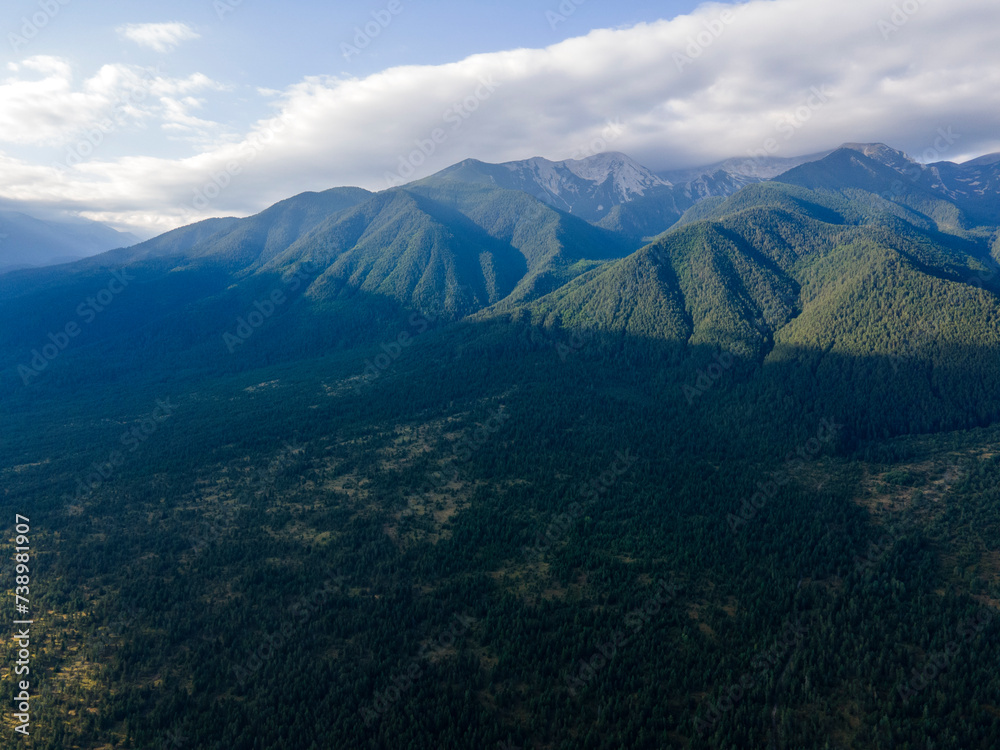 Aerial view of Razlog Valley near town of Bansko, Bulgaria Aerial view of Razlog Valley near town of Bansko, Bulgaria