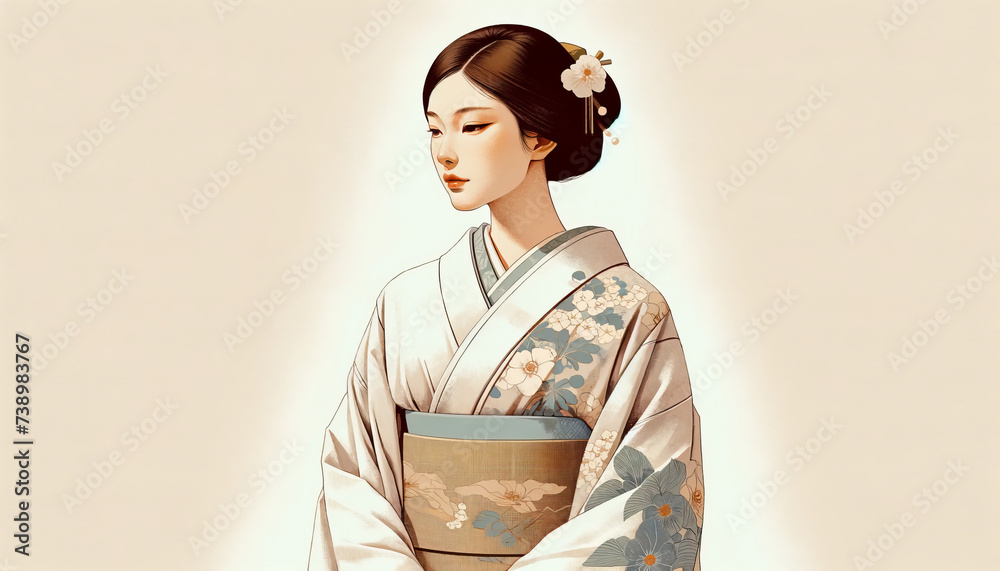 Fototapeta premium 浮世絵（Ukiyoe）／美人画