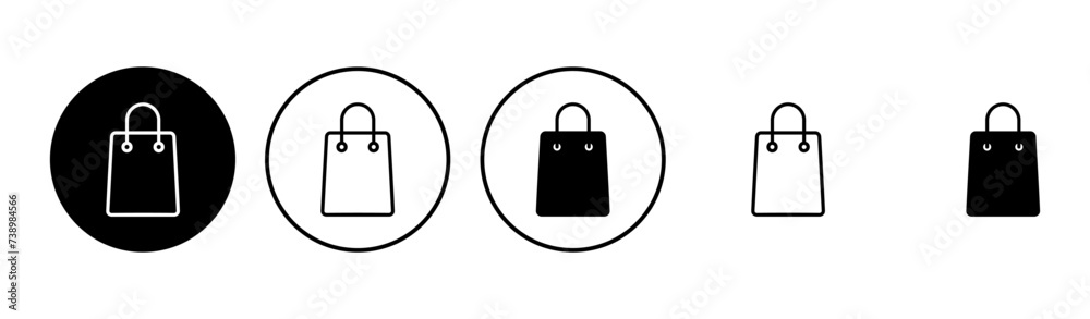 Shopping bag icon set. shopping icon vector Shopping bag icon set. shopping icon vector