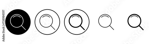 Search icon set. search magnifying glass icon