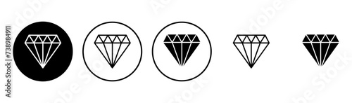 Diamond icon set. diamond gems vector icon.