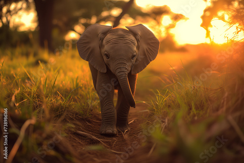 A Baby Elephant in the Wild photo