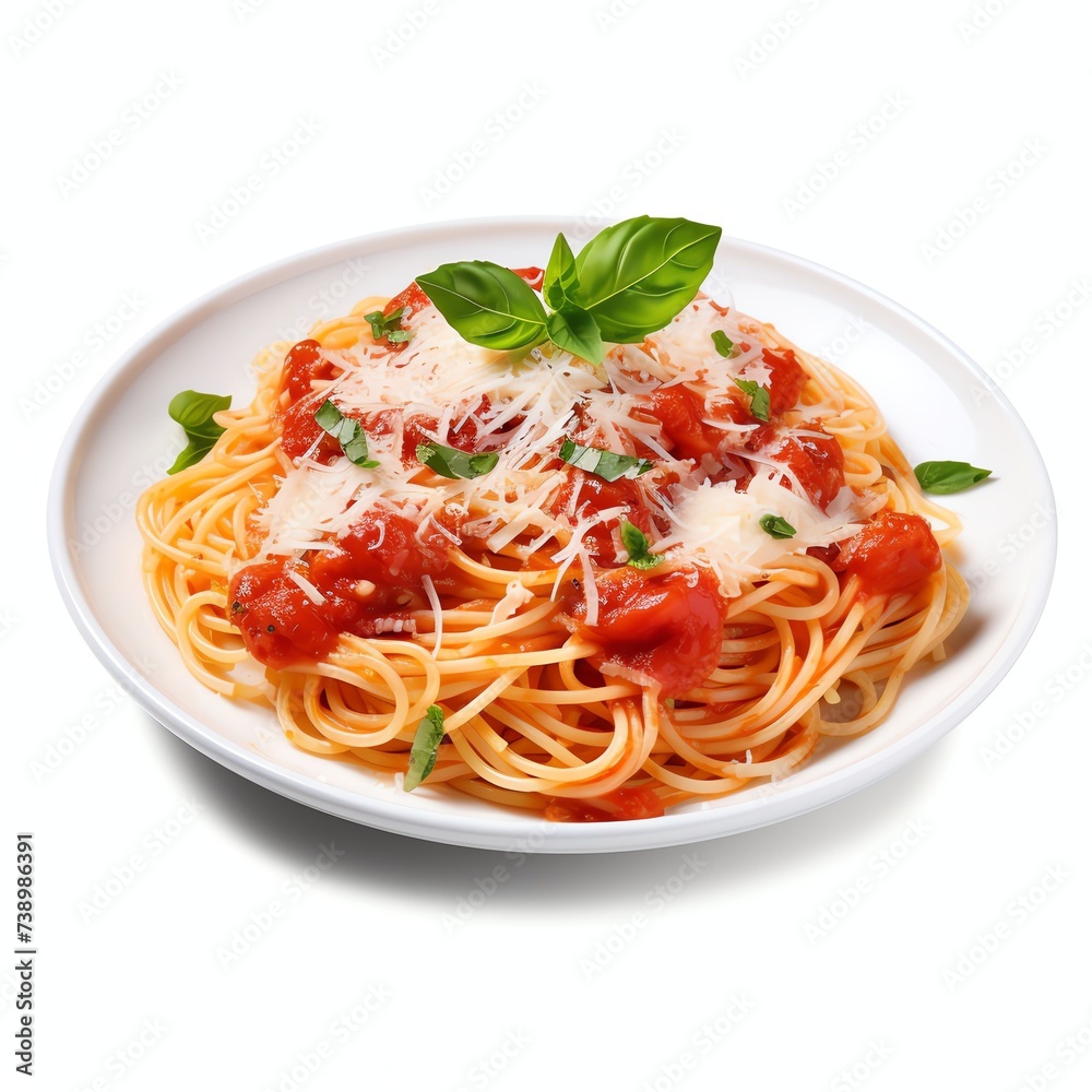 a appetizing pasta with tomato sauce and parmesan on plate closeup a appetizing pasta with tomato sauce and parmesan on plate closeup